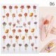 Szín: CD-006 - 1 db 3D körömmatrica arany juharlevelek öntapadó tulipán virág levél transzfer csúszkák matricák DIY
