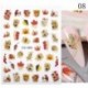 Szín: CD-009 - 1 db 3D körömmatrica arany juharlevelek öntapadó tulipán virág levél transzfer csúszkák matricák DIY