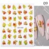 Szín: CD-010 - 1 db 3D körömmatrica arany juharlevelek öntapadó tulipán virág levél transzfer csúszkák matricák DIY