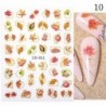 Szín: CD-011 - 1 db 3D körömmatrica arany juharlevelek öntapadó tulipán virág levél transzfer csúszkák matricák DIY