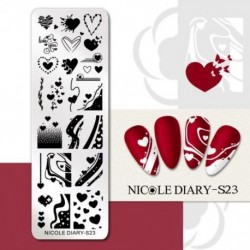 Szín: NICOLE DIARY-S23 - NICOLE NAPLÓ Tűzvirág körömbélyegző lemezek Szexi lány szerelmes szívnyomó stencil Manikűr