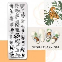 Szín: NICOLE DIARY-S14 - NICOLE NAPLÓ Tűzvirág körömbélyegző lemezek Szexi lány szerelmes szívnyomó stencil Manikűr