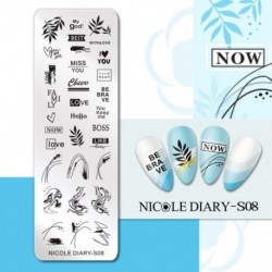 Szín: NICOLE DIARY-S08 - NICOLE NAPLÓ Tűzvirág körömbélyegző lemezek Szexi lány szerelmes szívnyomó stencil Manikűr