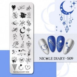 Szín: NICOLE DIARY-S09 - NICOLE NAPLÓ Tűzvirág körömbélyegző lemezek Szexi lány szerelmes szívnyomó stencil