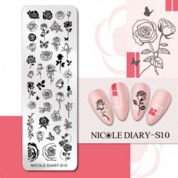 Szín: NICOLE DIARY-S10 - NICOLE NAPLÓ Tűzvirág körömbélyegző lemezek Szexi lány szerelmes szívnyomó stencil Manikűr