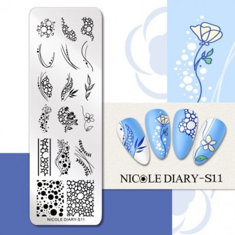Szín: NICOLE DIARY-S11 - NICOLE NAPLÓ Tűzvirág körömbélyegző lemezek Szexi lány szerelmes szívnyomó stencil Manikűr