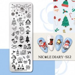 Szín: NICOLE DIARY-S12 - NICOLE NAPLÓ Tűzvirág körömbélyegző lemezek Szexi lány szerelmes szívnyomó stencil Manikűr