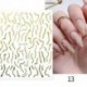 Szín: A13 - Piros ezüst vonalak 3D köröm matricák holografikus rózsa arany geometria fém csíkos köröm matricák
