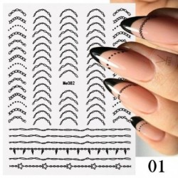 Szín: B01 - Piros ezüst vonalak 3D körömmatricák Holografikus rózsa arany geometria fémcsíkos körömmatricák csúszó