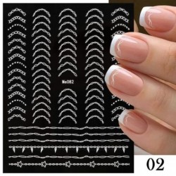 Szín: B02 - Piros ezüst vonalak 3D köröm matricák holografikus rózsa arany geometria fém csíkos köröm matricák