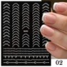 Szín: B02 - Piros ezüst vonalak 3D köröm matricák holografikus rózsa arany geometria fém csíkos köröm matricák