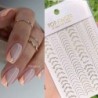 Szín: B05 - Piros ezüst vonalak 3D köröm matricák holografikus rózsa arany geometria fém csíkos köröm matricák
