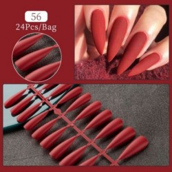 Szín: F56 - 24Tips/Set Hamis körömhegyek Nyomd a körmökre Design Viselhető, teljes fedésű mandulakoporsós