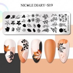 Szín: NICOLE DIARY-S19 - NICOLE NAPLÓ körömbélyegző lemezek karácsonyi hópehely viráglevél kép rozsdamentes acél