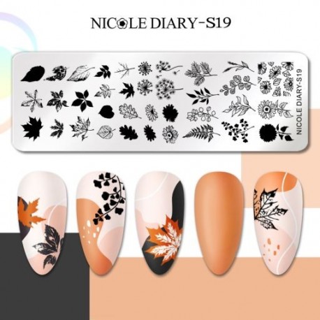 Szín: NICOLE DIARY-S19 - NICOLE NAPLÓ körömbélyegző lemezek karácsonyi hópehely viráglevél kép rozsdamentes acél