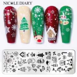 Szín: NICOLE DIARY-S12 - NICOLE NAPLÓ Boldog karácsonyt körömbélyegző lemezek Mikulás Hózokni Design Bélyegzés