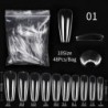 Szín: C01 - Gel Nails Extension System Hamis körömnyomó teljes fedőre Sculpted Clear Matte műköröm tippek Gyors építő