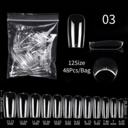 Szín: C03 - Gel Nails Extension System Hamis körömnyomó teljes fedőre Sculpted Clear Matte műköröm tippek Gyors építő