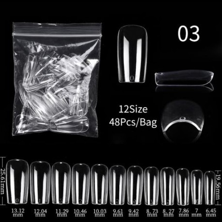 Szín: C03 - Gel Nails Extension System Hamis körömnyomó teljes fedőre Sculpted Clear Matte műköröm tippek Gyors építő