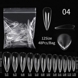 Szín: C04 - Gel Nails Extension System Hamis körömnyomó teljes fedőre Sculpted Clear Matte műköröm tippek Gyors építő
