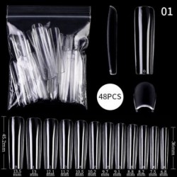 Szín: B01 - Gel Nails Extension System Hamis körömnyomó teljes fedőre Sculpted Clear Matte műköröm tippek Gyors építő