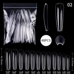 Szín: B02 - Gel Nails Extension System Hamis körömnyomó teljes fedőre Sculpted Clear Matte műköröm tippek Gyors építő