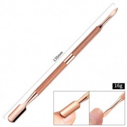 Szín: Minta-A002 - Rose Gold kétvégű, rozsdamentes acél kutikula nyomófej Dead Skin Push eltávolító pedikűrhöz