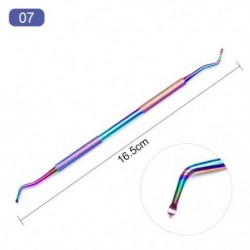 Szín: Minta-C007 - Rose Gold kétvégű, rozsdamentes acél kutikula nyomófej Dead Skin Push eltávolító pedikűrhöz
