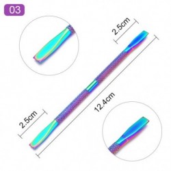 Szín: Minta-D003 - Rose Gold kétvégű, rozsdamentes acél kutikula nyomófej Dead Skin Push eltávolító pedikűrhöz