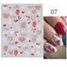 Szín: A07 - 1lapos 3D piros szív lézeres körömmatrica fekete betűs csillagvonal öntapadó csúszka Valentin-nap sorozat