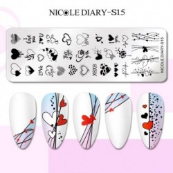 Szín: NICOLE DIARY-S15 - NICOLE NAPLÓ Virág Levelek Köröm Bélyegző Lemezek Pontpont Nyomtatás Kép Rozsdamentes Acél