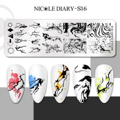 Szín: NICOLE DIARY-S16 - NICOLE NAPLÓ Virág Levelek Köröm Bélyegző Lemezek Pontpont Nyomtatás Kép Rozsdamentes Acél