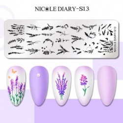 Szín: NICOLE DIARY-S13 - NICOLE NAPLÓ Virág Levelek Köröm Bélyegző Lemezek Pontpont Nyomtatás Kép Rozsdamentes Acél