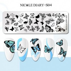 Szín: NICOLE DIARY-S04 - NICOLE NAPLÓ Virág Levelek Köröm Bélyegző Lemezek Pontpont Nyomtatás Kép Rozsdamentes Acél
