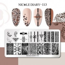 Szín: NICOLE NAPLÓ-113 - NICOLE NAPLÓ Virág Levelek Köröm Bélyegző Lemezek Pontpont Nyomtatási Kép Rozsdamentes acél