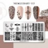 Szín: NICOLE NAPLÓ-113 - NICOLE NAPLÓ Virág Levelek Köröm Bélyegző Lemezek Pontpont Nyomtatási Kép Rozsdamentes acél
