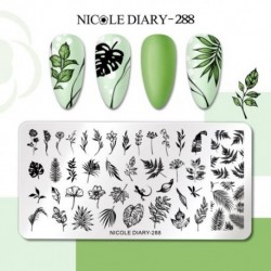 Szín: NICOLE NAPLÓ-288 - NICOLE NAPLÓ French Line Geometry körömbélyegző lemezek rozsdamentes acél csillag szív virág
