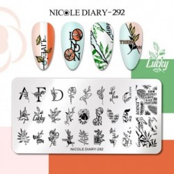 Szín: NICOLE NAPLÓ-292 - NICOLE NAPLÓ French Line Geometry körömbélyegző lemezek rozsdamentes acél csillag szív virág