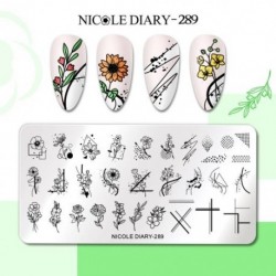 Szín: NICOLE NAPLÓ-289 - NICOLE NAPLÓ French Line Geometry körömbélyegző lemezek rozsdamentes acél csillag szív virág