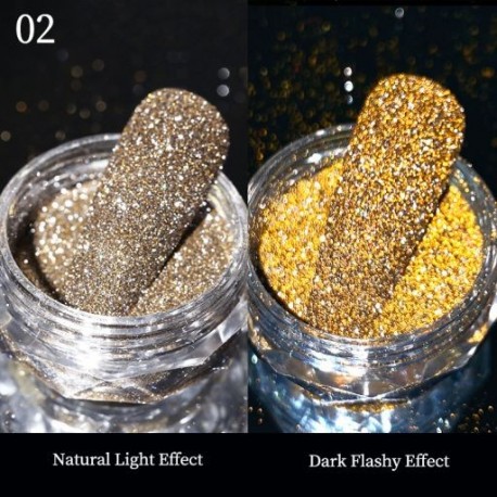 Szín: Diamonds-B2 - Köröm Kristályok Strasszos Púder Szuper fényes Fényvisszaverő Csillogó Pigment Por Holografikus