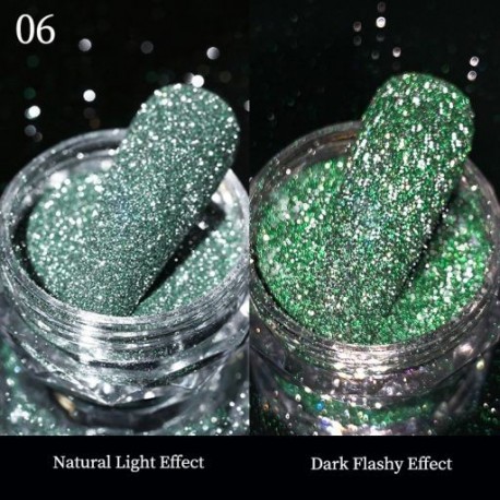 Szín: Diamonds-B6 - Köröm Kristályok Strasszos Púder Szuper fényes Fényvisszaverő Csillogó Pigment Por Holografikus