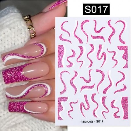 Szín: S017 - Tinta Virágzó Füst 3D Körömmatricák Színes virágmintás Virágos Leveles Körömmatricák Transzfer