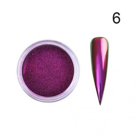 Szín: A6 - Chameleon Mirror Körömpor Csillogó Dekoráció Gél Lakk Nail Art Por Metál Fém Lakk Króm Pigment Vakító