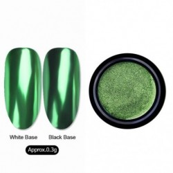 Szín: B7 - Chameleon Mirror Körömpor Csillogó Dekoráció Gél Lakk Nail Art Por Metál Fém Lakk Króm Pigment Vakító