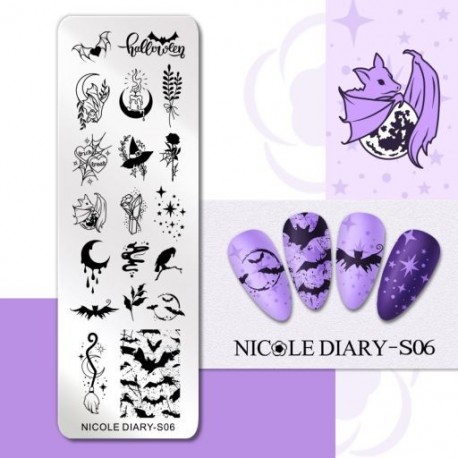 Szín: NICOLE DIARY-S06 - NICOLE NAPLÓ Virágzó levél bélyegző lemezek Francia körömforma körmökhöz Virágos köröm