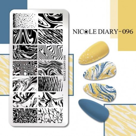 Szín: NICOLE NAPLÓ-96 - NICOLE NAPLÓ Csíkos vonal Levelek Köröm Bélyegző Lemezek Virág Virág Gravírozás