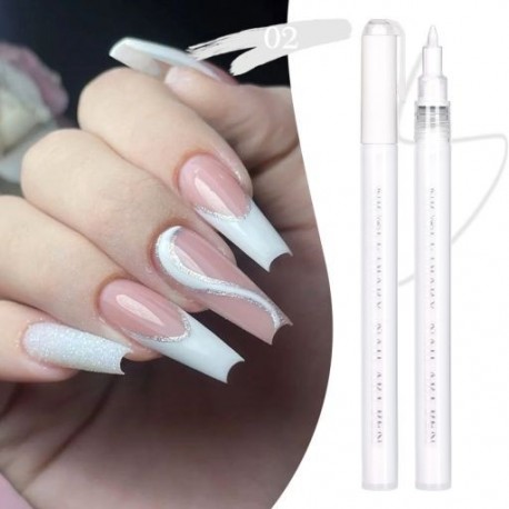 Szín: NDP02 - 1db körömlakk toll fekete arany színű festő gél Graffiti hullám rajzoló toll csíkos vonal ecset Nail Art