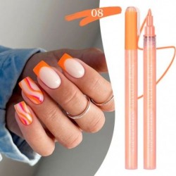 Szín: NDP08 - 1db körömlakk toll fekete arany színű festő gél Graffiti hullám rajzoló toll csíkos vonal ecset Nail Art