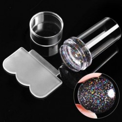 Szín: 01-es minta - Nail Art Stamper kaparó zselés szilikon bélyegző francia nyomtatáshoz Virágzó köröm ápoló