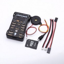 Fekete szín - Pixhawk PX4 Autopilot PIX 2.4.8 32 bites repülésvezérlés PX4FMU PX4IO biztonsági kapcsoló hangjelzéssel 4G